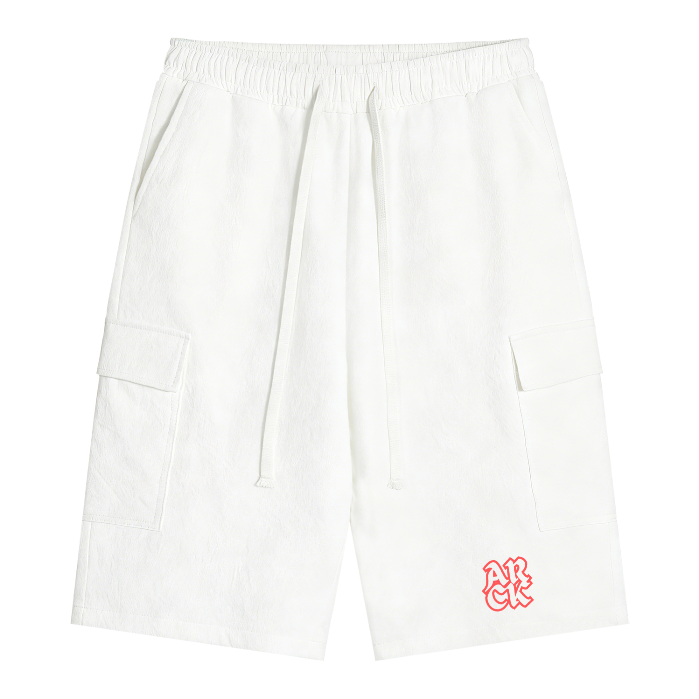 ARCK Minimalist Red Drawstring Cargo Shorts