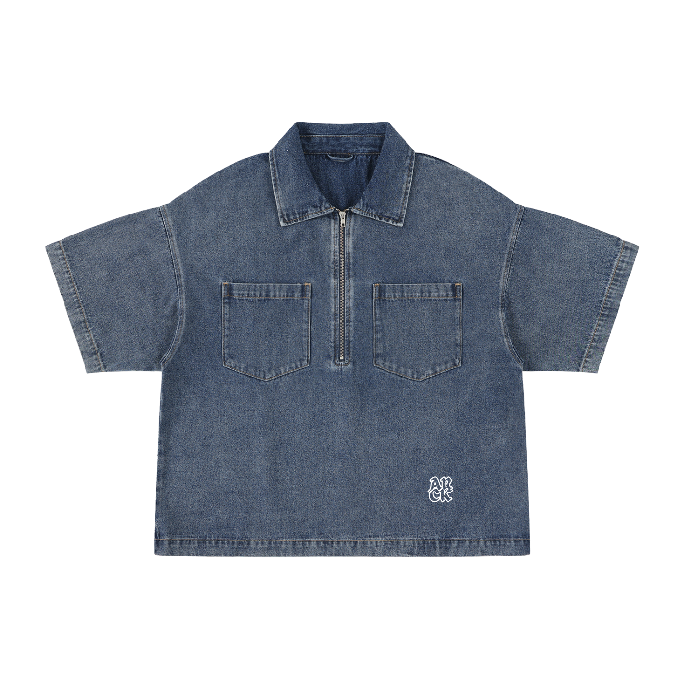 Dog Mentality Quarter-Zip Denim Shirt