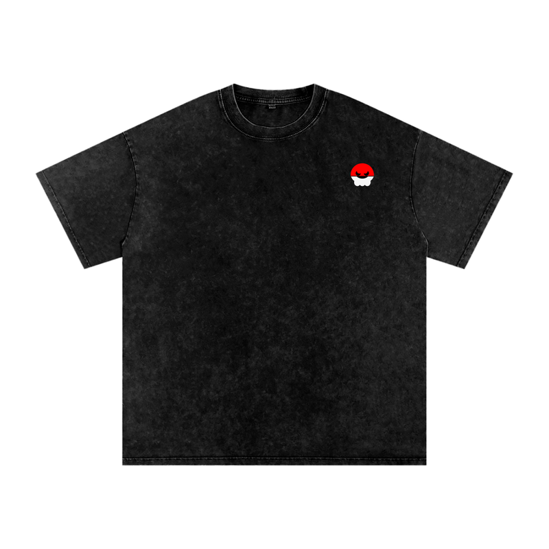 Custom Gengar Peeking Oversized Snow Washed Tee