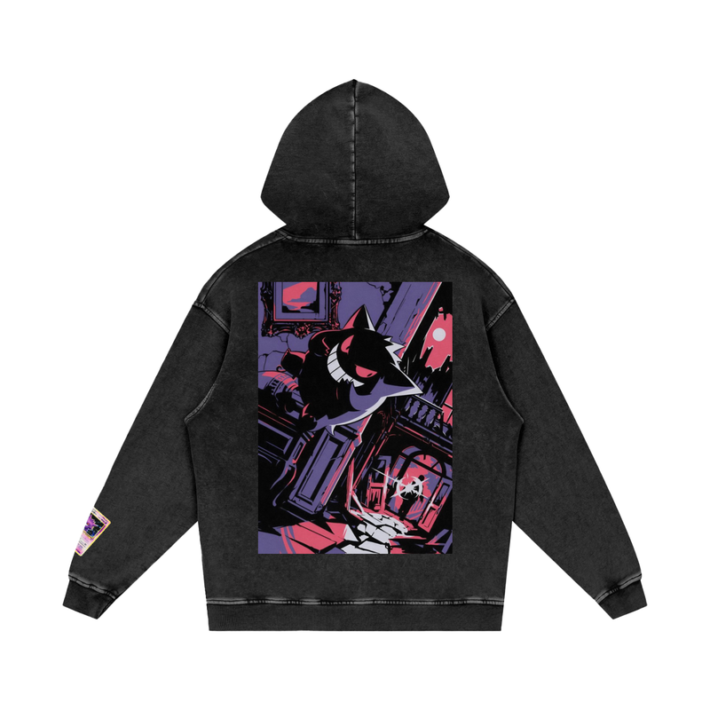 Custom Gengar Snow Washed Hoodie