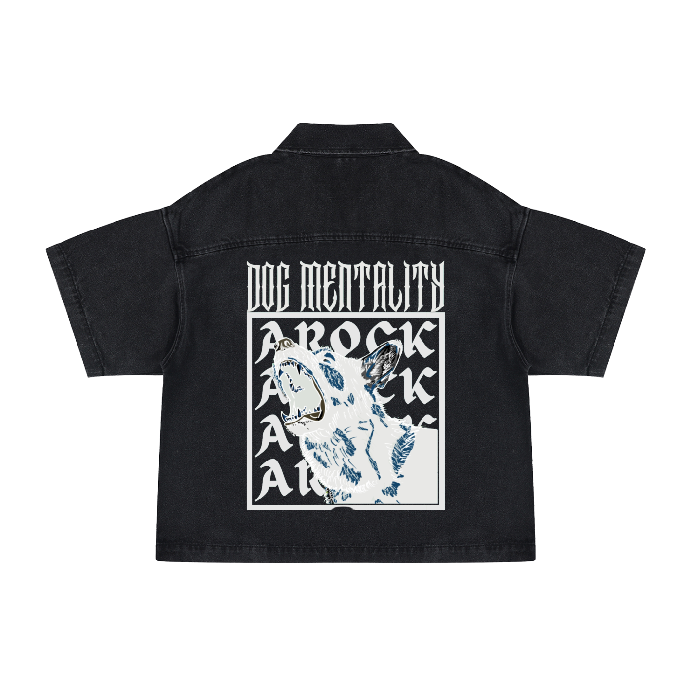 Dog Mentality Quarter-Zip Denim Shirt