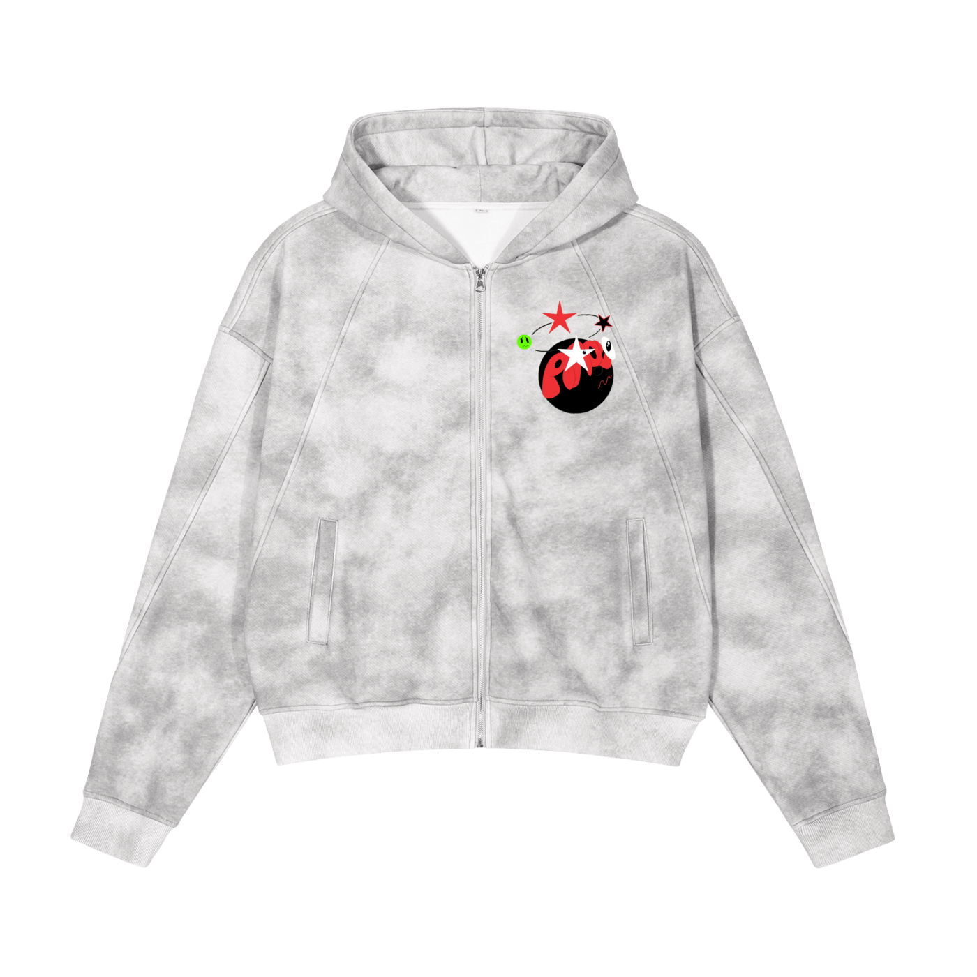 Arock Seeing Stars Washed Zip-Up Fleece Hoodie