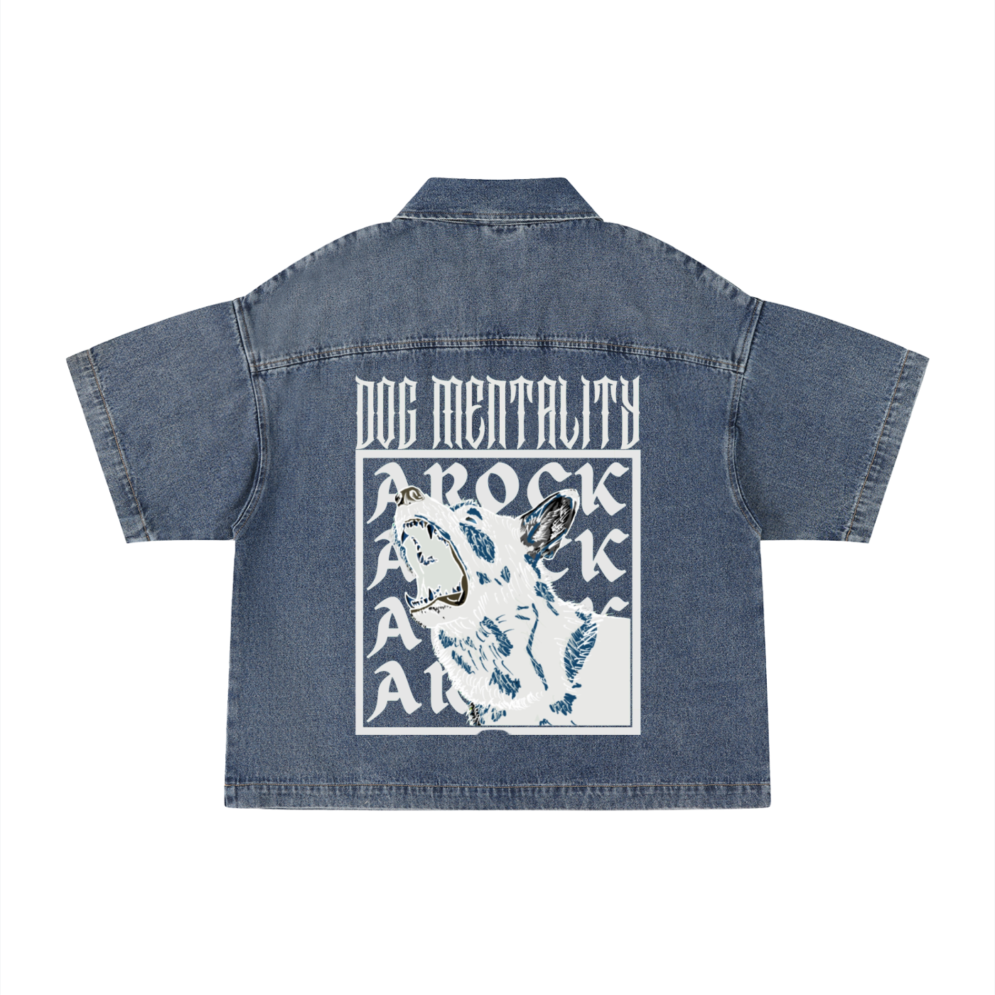 Dog Mentality Quarter-Zip Denim Shirt