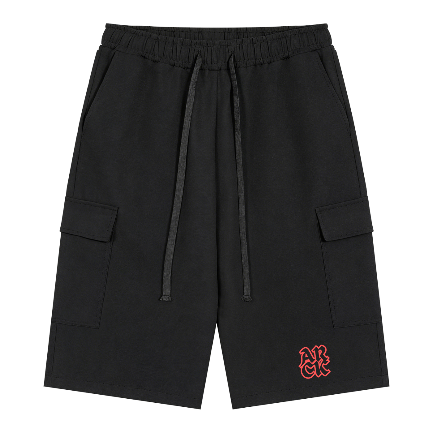 ARCK Minimalist Red Drawstring Cargo Shorts
