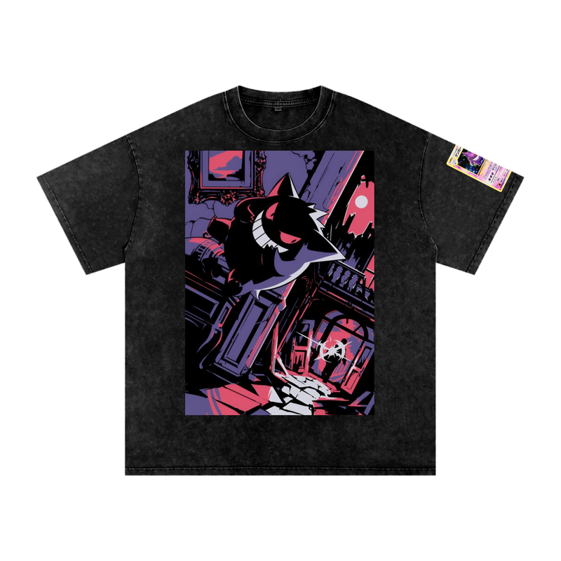 Custom Gengar Snow Washed Tee